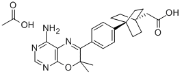 4-[4-(4-氨基-7,7-二甲基-7h-嘧啶并[4,5-b][1,4]噁嗪-6-基)苯基]双环[2.2.2]辛烷-1-乙酸乙酸酯结构式_942999-67-9结构式
