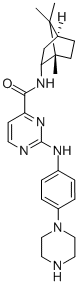2-[[4-(1-哌嗪基)苯基]氨基]-N-(1,7,7-三甲基双环[2.2.1]-2-庚基)-4-嘧啶羧胺结构式_943122-71-2结构式
