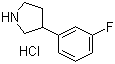 Pyrrolidine, 3-(3-fluorophenyl)-, hydrochloride (1:1) Structure,943843-61-6Structure