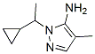 1-(1-Cyclopropylethyl)-4-methyl-1H-pyrazol-5-amine Structure,957514-22-6Structure