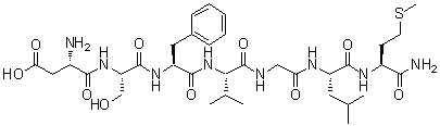 L-alpha-天冬氨酰-L-丝氨酰-L-苯丙氨酰-L-缬氨酰甘氨酰-L-亮氨酰-L-蛋氨酰胺结构式_97559-35-8结构式