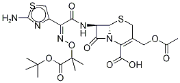 7beta-[(Z)-2-(2-氨基噻唑-4-基)-2-(1-羧基-1-甲基乙氧基亚氨基)乙酰氨基]-3-乙酰氧基甲基-3-头孢烯-4-羧酸叔-丁酯结构式_98382-95-7结构式