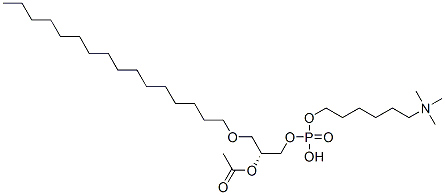 1-O-十六烷基-2-乙酰基-sn-甘油-3-磷酸-(N,N,N-三甲基)-己醇胺结构式_99103-16-9结构式