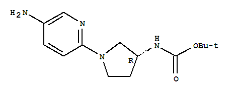 (R)-1-(5-氨基吡啶-2-基)吡咯烷-3-氨基甲酸叔丁酯结构式_1004621-13-9结构式
