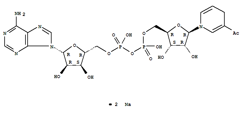 3-乙酰吡啶腺嘌呤二核苷酸(还原型)结构式_102029-93-6结构式