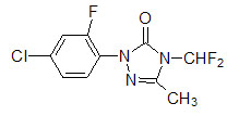 1-(4-Cl-2-fluorophenyl)-4-difluoromethyl-4,5-dihydro-3-methyl-1h-1,2,4-triazol-5-(1h)one Structure,111992-05-3Structure