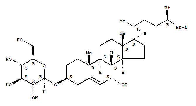 7ALPHA-羟基谷甾醇 3-O-BETA-D-葡萄糖苷结构式_112137-81-2结构式