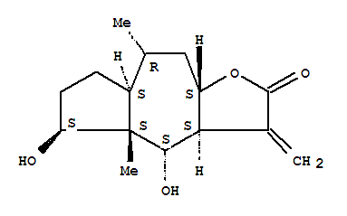(3aS,4S,4aS,5S,7aS,8R,9aS)-十氢-4,5-二羟基-4a,8-二甲基-3-亚甲基甘菊环并[6,5-b]呋喃-2(3H)-酮结构式_1187925-31-0结构式