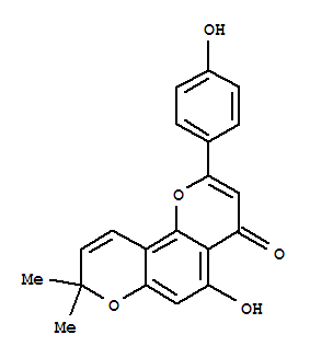 5-羟基-2-(4-羟基苯基)-8,8-二甲基-4H,8H-苯并[1,2-B:3,4-B’]二吡喃-4-酮结构式_119309-02-3结构式