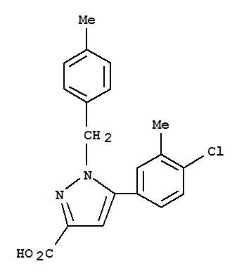 5-(4-氯-3-甲基苯基)-1-[(4-甲基苯基)甲基]-1H-吡唑-3-羧酸结构式_192702-07-1结构式