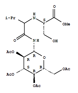 (9ci)-n-[2-甲基-1-[[(2,3,4,6-四-o-乙酰基-beta-d-吡喃葡萄糖)氨基]羰基]丙基]-L-丝氨酸甲酯结构式_213543-33-0结构式