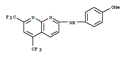 (9ci)-n-(4-甲氧基苯基)-5,7-双(三氟甲基)-1,8-萘啶-2-胺结构式_241488-34-6结构式