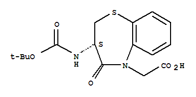 (S)-3-boc-amino-5-(carboxymethyl)-2,3-dihydro-1,5-benzothiazepin-4(5h)-one Structure,250349-13-4Structure