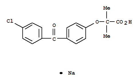 2-(4-(4-Chlorobenzoyl)phenoxy)-2-methylpropanoic acid sodium salt Structure,258834-37-6Structure