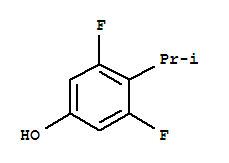 (9CI)-3,5-二氟-4-(1-甲基乙基)-苯酚结构式_258874-91-8结构式