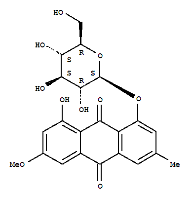 大黄素甲醚-8-O-β-D-葡萄糖苷结构式_26296-54-8结构式