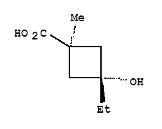 反式-(9ci)-3-乙基-3-羟基-1-甲基-环丁烷羧酸结构式_286443-11-6结构式