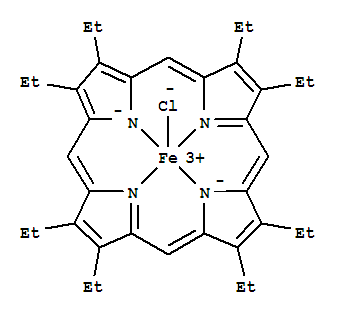 Chloro(2,3,7,8,12,13,17,18-octaethylporphyrinato)iron(Ⅲ) Structure,28755-93-3Structure