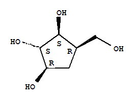 (1r,2s,3s,4r)-(9ci)-4-(羟基甲基)-1,2,3-环戊烷三醇结构式_305384-24-1结构式