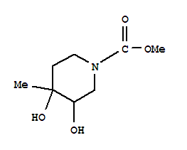 3,4-二羟基-4-甲基-1-哌啶羧酸甲酯结构式_339366-37-9结构式