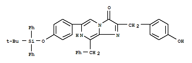 6-[4-[[(1,1-二甲基乙基)二苯基甲硅烷基]氧基]苯基]-2-[(4-羟基苯基)甲基]-8-咪唑并[1,2-a]吡嗪-3(7h)-酮结构式_353497-34-4结构式