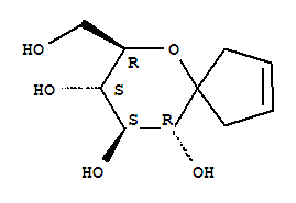 (7R,8S,9S,10R)-7-(羟基甲基)-6-氧杂螺[4.5]癸-2-烯-8,9,10-三醇结构式_369397-29-5结构式