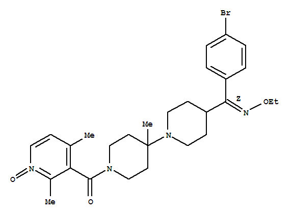 [4-[4-[C-(4-bromophenyl)-n-ethoxy-carbonimidoyl]-1-piperidyl]-4-methyl-1-piperidyl]-(2,4-dimethyl-1-oxido-pyridin-3-yl)methanone Structure,370893-06-4Structure