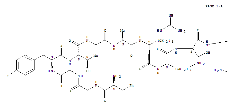 [(对氟)苯丙氨酰4]痛敏肽-(1-13)胺结构式_380620-88-2结构式