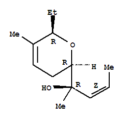 (2R,3Z)-2-[(2R,6R)-6-乙基-5-甲基-3,6-二氢-2H-吡喃-2-基]-3-戊烯-2-醇结构式_393530-62-6结构式