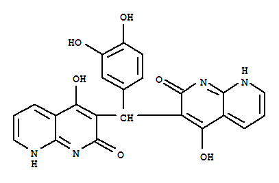 (9ci)-3,3-[(3,4-二羟基苯基)亚甲基]双[4-羟基-1,8-萘啶-2(1h)-酮结构式_401938-26-9结构式