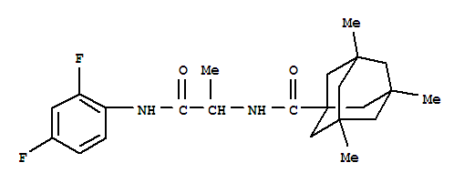 (9Ci)-N-[2-[(2,4-二氟苯基)氨基]-1-甲基-2-氧代乙基]-3,5,7-三甲基-三环[3.3.1.13,7]癸烷-1-羧酰胺结构式_403695-20-5结构式