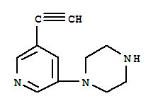 (9ci)-1-(5-乙炔-3-吡啶)-哌嗪结构式_412347-53-6结构式