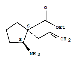 (1r,2r)-rel-2-氨基-1-(2-丙烯基)-环戊烷羧酸乙酯结构式_446064-10-4结构式