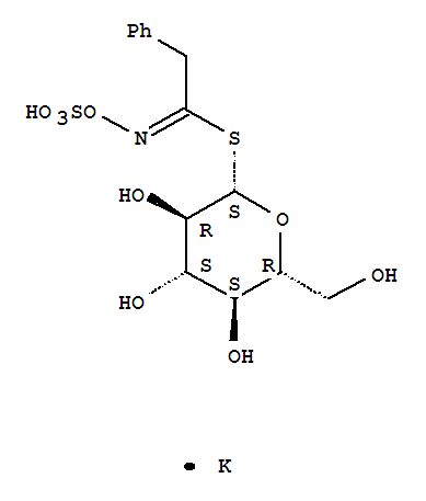 1-Thio-beta-d-glucopyranose 1-[n-(sulfooxy)benzeneethanimidate] monopotassium salt Structure,5115-71-9Structure
