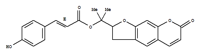 [E,(-)]-3-(4-羟基苯基)丙酸 1-(2,3-二氢-7-氧代-7h-呋喃并[3,2-g][1]苯并吡喃-2-基)-1-甲基乙酯结构式_53106-45-9结构式
