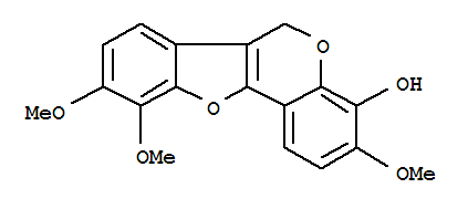 3,9,10-三甲氧基-6H-苯并呋喃并[3,2-c][1]苯并吡喃-4-醇结构式_55306-16-6结构式