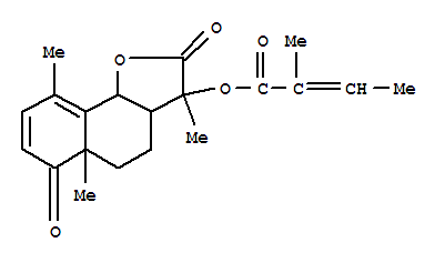 2-甲基-2-丁酸 2,3,3a,4,5,5a,6,9b-八氢-3,5a,9-三甲基-2,6-二氧代萘并[1,2-b]呋喃-3-酯结构式_60461-01-0结构式