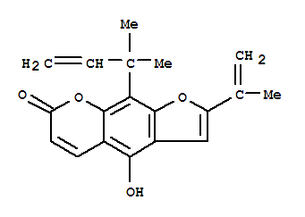 9-(1,1-Dimethyl-2-propenyl)-4-hydroxy-2-(1-methylethenyl)-7h-furo[3,2-g][1]benzopyran-7-one Structure,62395-58-8Structure