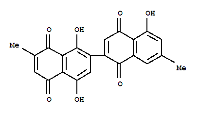 1’,4’,5-Trihydroxy-7,7’-dimethyl [2,2’-binaphthalene]-1,4,5’,8’-tetrone Structure,62996-97-8Structure