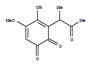 3,5-Cyclohexadiene-1,2-dione, 4-hydroxy-5-methoxy-3-(1-methyl-2-oxopropyl)-, (-)-(9ci) Structure,701917-29-5Structure