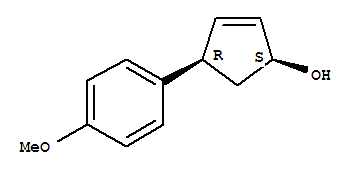 (1r,4s)-rel-(9ci)-4-(4-甲氧基苯基)-2-环戊烯-1-醇结构式_705943-29-9结构式