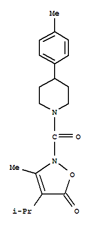 (9ci)-1-[[3-甲基-4-(1-甲基乙基)-5-氧代-2(5h)-异噁唑基]羰基]-4-(4-甲基苯基)-哌啶结构式_706804-81-1结构式