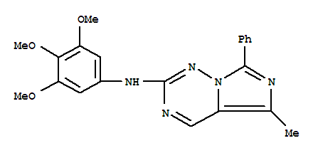 5-Methyl-7-phenyl-N-(3,4,5-trimethoxyphenyl)imidazo[5,1-f][1,2,4]triazin-2-amine Structure,774460-91-2Structure