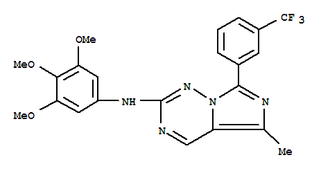 5-Methyl-7-[3-(trifluoromethyl)phenyl]-N-(3,4,5-trimethoxyphenyl)imidazo[5,1-f][1,2,4]triazin-2-amine Structure,774460-98-9Structure