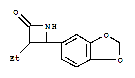 (9ci)-4-(1,3-苯并二氧杂环戊烯l-5-基)-3-乙基-2-氮杂啶酮结构式_777885-50-4结构式