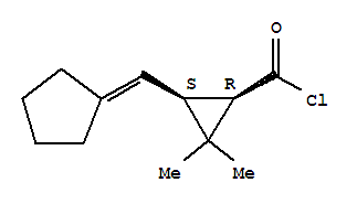 (1r-顺式)-(9ci)-3-(环戊基甲基)-2,2-二甲基-环丙烷羰酰氯结构式_77789-43-6结构式