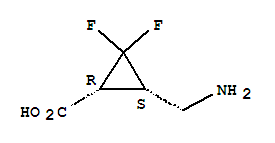 顺式-(9ci)-3-(氨基甲基)-2,2-二氟-环丙烷羧酸结构式_790182-47-7结构式
