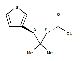 反式-(9ci)-2,2-二甲基-3-(3-噻吩)-环丙烷羰酰氯结构式_80138-93-8结构式