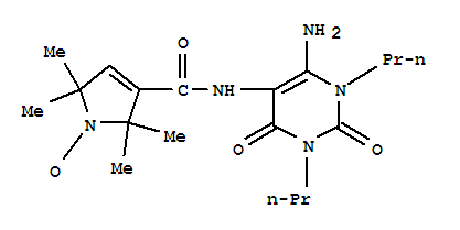(9ci)-3-[[(6-氨基-1,2,3,4-四氢-2,4-二氧代-1,3-二丙基-5-嘧啶)氨基]羰基]-2,5-二氢-2,2,5,5-四甲基-1H-吡咯-1-基氧基结构式_819837-72-4结构式