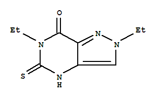 7H-pyrazolo[4,3-d]pyrimidin-7-one,2,6-diethyl-2,4,5,6-tetrahydro-5-thioxo-(9ci) Structure,828299-89-4Structure